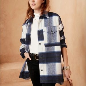 Banana Republic cozy plaid shirt jacket - shacket